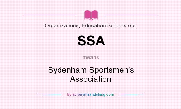 What does SSA mean? It stands for Sydenham Sportsmen`s Association