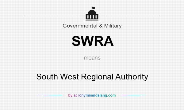 What does SWRA mean? It stands for South West Regional Authority