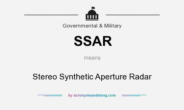 What does SSAR mean? It stands for Stereo Synthetic Aperture Radar