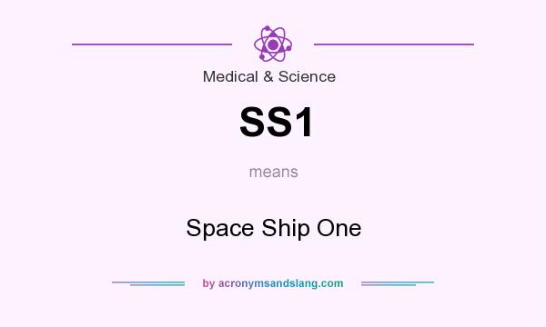 What does SS1 mean? It stands for Space Ship One