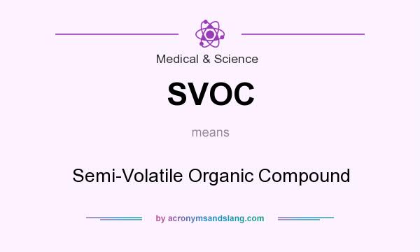 What does SVOC mean? It stands for Semi-Volatile Organic Compound