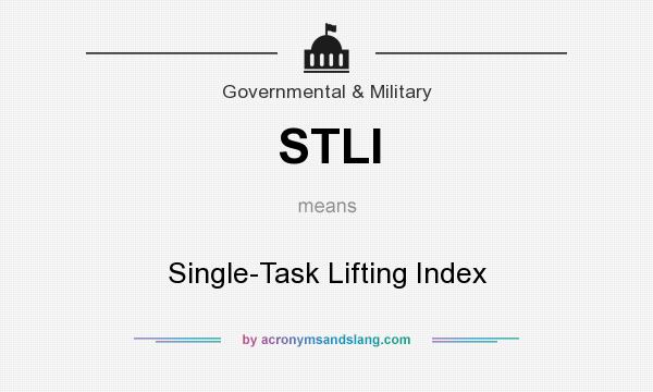 What does STLI mean? It stands for Single-Task Lifting Index