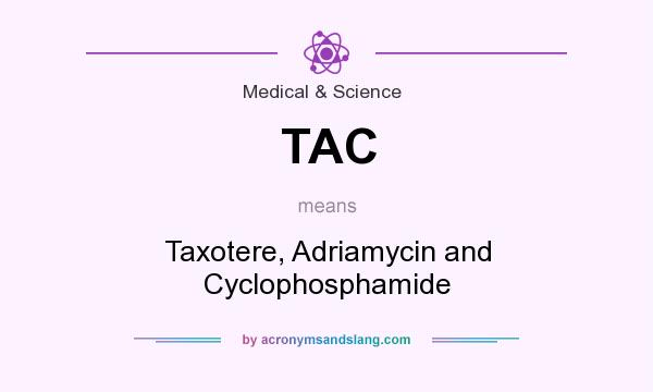 What does TAC mean? It stands for Taxotere, Adriamycin and Cyclophosphamide