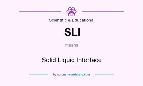 What does SLI mean? It stands for Solid Liquid Interface