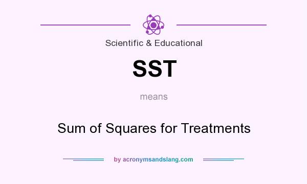 What does SST mean? It stands for Sum of Squares for Treatments