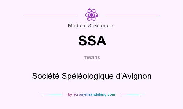 What does SSA mean? It stands for Société Spéléologique d`Avignon