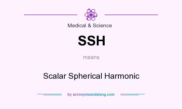 What does SSH mean? It stands for Scalar Spherical Harmonic