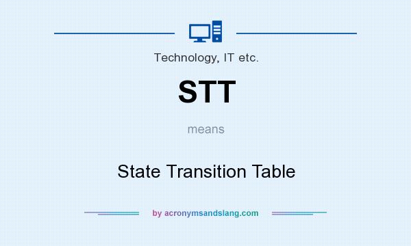 What does STT mean? It stands for State Transition Table