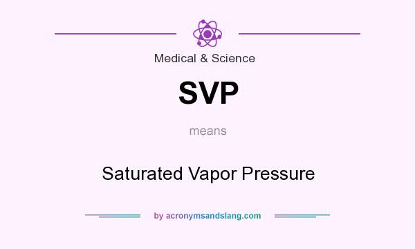 What does SVP mean? It stands for Saturated Vapor Pressure