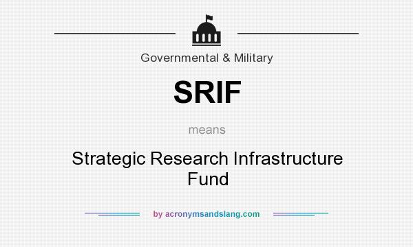 What does SRIF mean? It stands for Strategic Research Infrastructure Fund