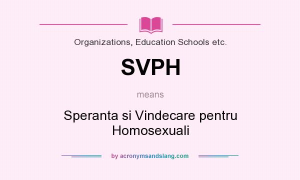 What does SVPH mean? It stands for Speranta si Vindecare pentru Homosexuali