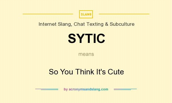 What does SYTIC mean? It stands for So You Think It`s Cute