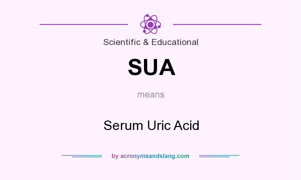 What does SUA mean? It stands for Serum Uric Acid