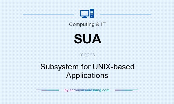 What does SUA mean? It stands for Subsystem for UNIX-based Applications