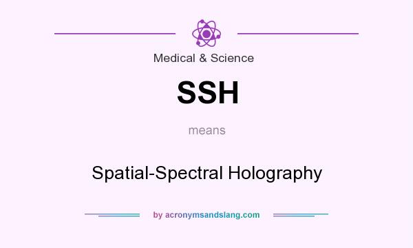 What does SSH mean? It stands for Spatial-Spectral Holography