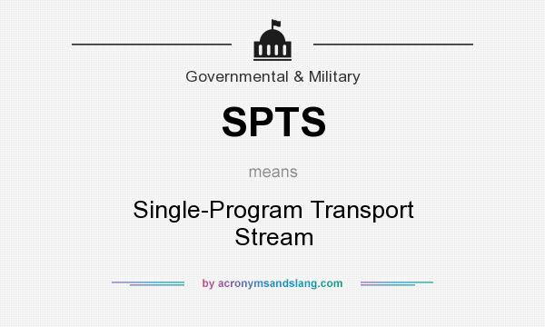 What does SPTS mean? It stands for Single-Program Transport Stream
