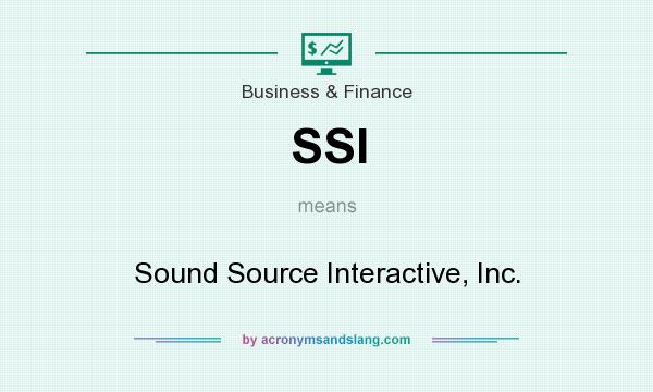 What does SSI mean? It stands for Sound Source Interactive, Inc.