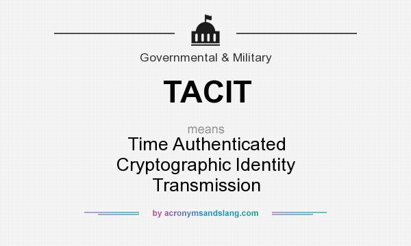 What does TACIT mean? It stands for Time Authenticated Cryptographic Identity Transmission