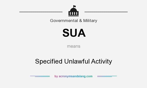 What does SUA mean? It stands for Specified Unlawful Activity