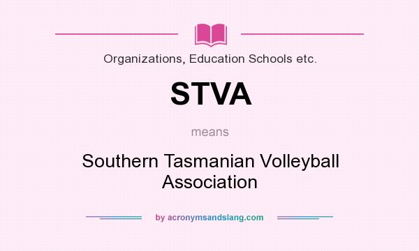 What does STVA mean? It stands for Southern Tasmanian Volleyball Association