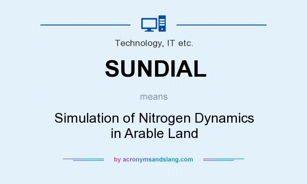 What does SUNDIAL mean? It stands for Simulation of Nitrogen Dynamics in Arable Land