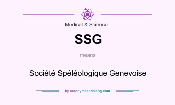 What does SSG mean? It stands for Société Spéléologique Genevoise