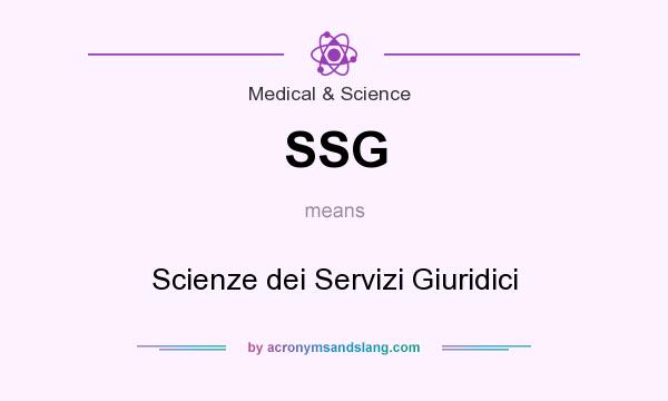 What does SSG mean? It stands for Scienze dei Servizi Giuridici