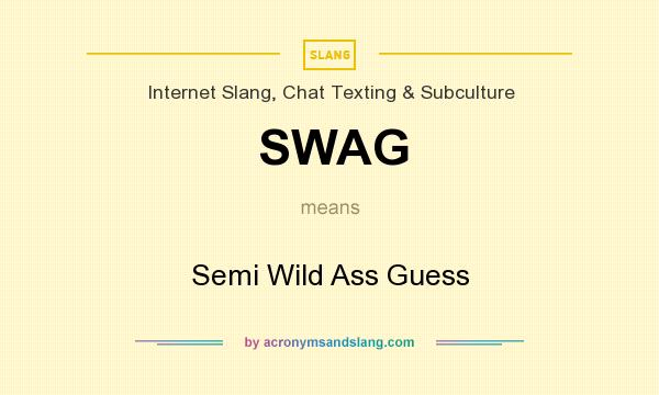 What does SWAG mean? It stands for Semi Wild Ass Guess