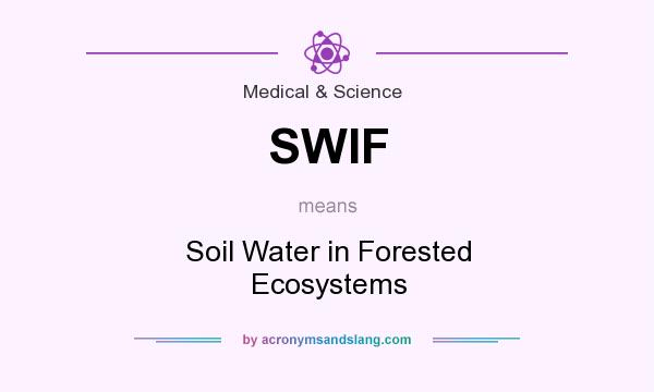What does SWIF mean? It stands for Soil Water in Forested Ecosystems