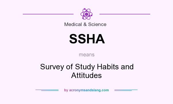 What does SSHA mean? It stands for Survey of Study Habits and Attitudes