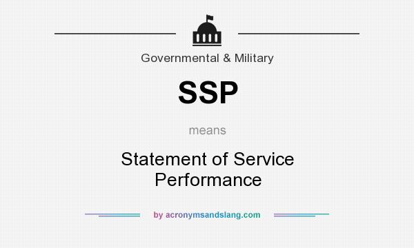 What does SSP mean? It stands for Statement of Service Performance