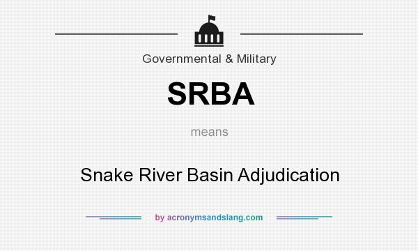 What does SRBA mean? It stands for Snake River Basin Adjudication