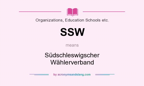 What does SSW mean? It stands for Südschleswigscher Wählerverband