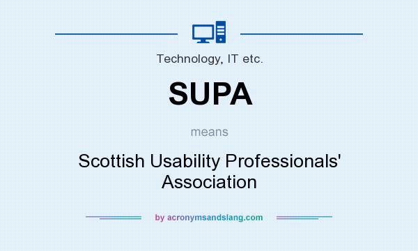 What does SUPA mean? It stands for Scottish Usability Professionals` Association