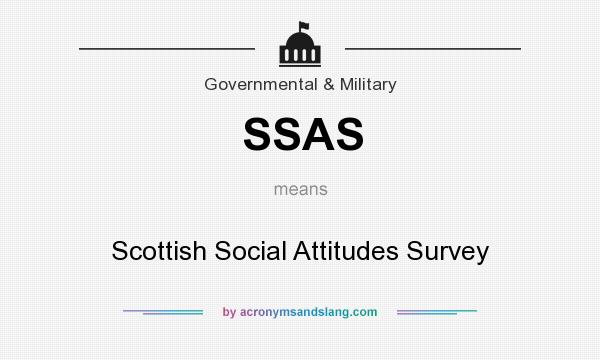 What does SSAS mean? It stands for Scottish Social Attitudes Survey