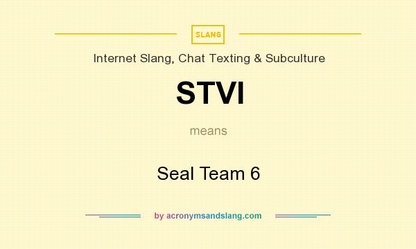 What does STVI mean? It stands for Seal Team 6