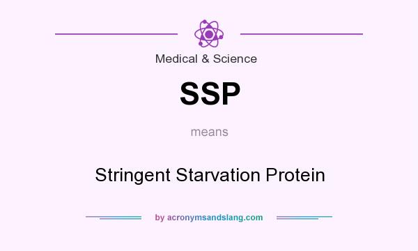What does SSP mean? It stands for Stringent Starvation Protein
