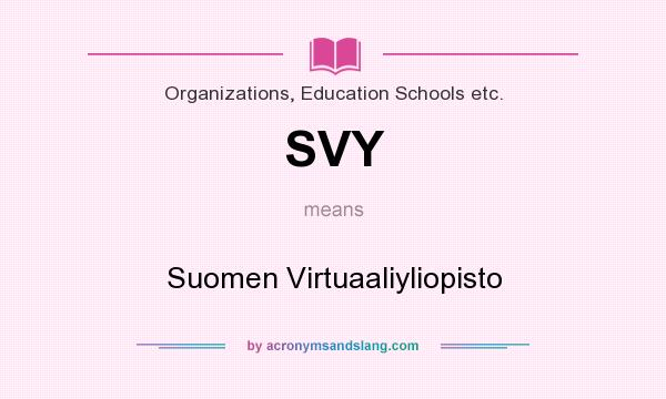 What does SVY mean? It stands for Suomen Virtuaaliyliopisto