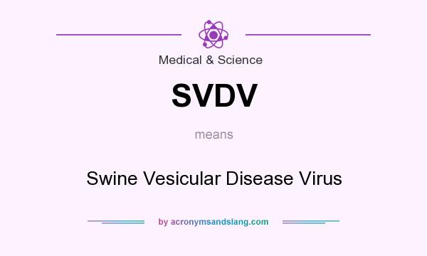 What does SVDV mean? It stands for Swine Vesicular Disease Virus