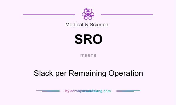 What does SRO mean? It stands for Slack per Remaining Operation