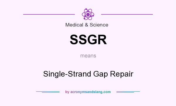 What does SSGR mean? It stands for Single-Strand Gap Repair
