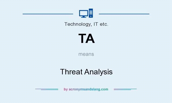 What does TA mean? It stands for Threat Analysis