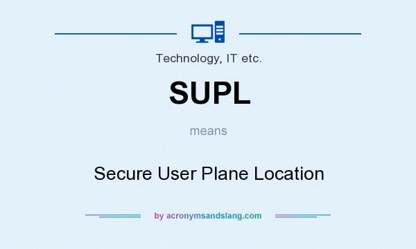 What does SUPL mean? It stands for Secure User Plane Location