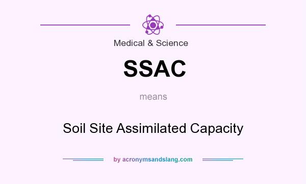 What does SSAC mean? It stands for Soil Site Assimilated Capacity