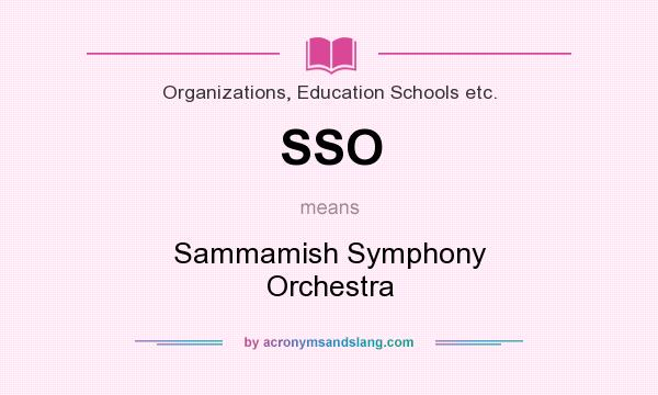 What does SSO mean? It stands for Sammamish Symphony Orchestra