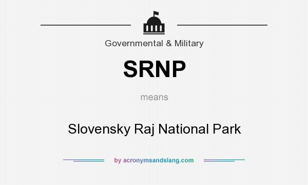 What does SRNP mean? It stands for Slovensky Raj National Park