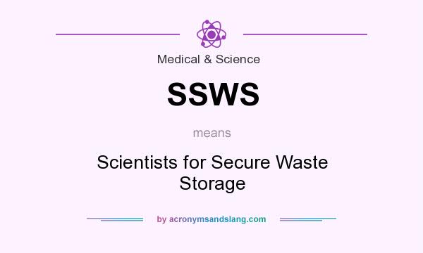 What does SSWS mean? It stands for Scientists for Secure Waste Storage