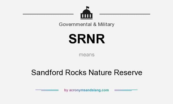 What does SRNR mean? It stands for Sandford Rocks Nature Reserve