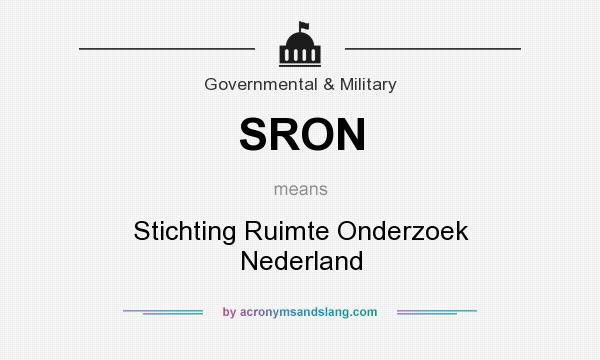 What does SRON mean? It stands for Stichting Ruimte Onderzoek Nederland