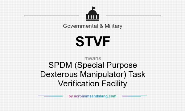 What does STVF mean? It stands for SPDM (Special Purpose Dexterous Manipulator) Task Verification Facility